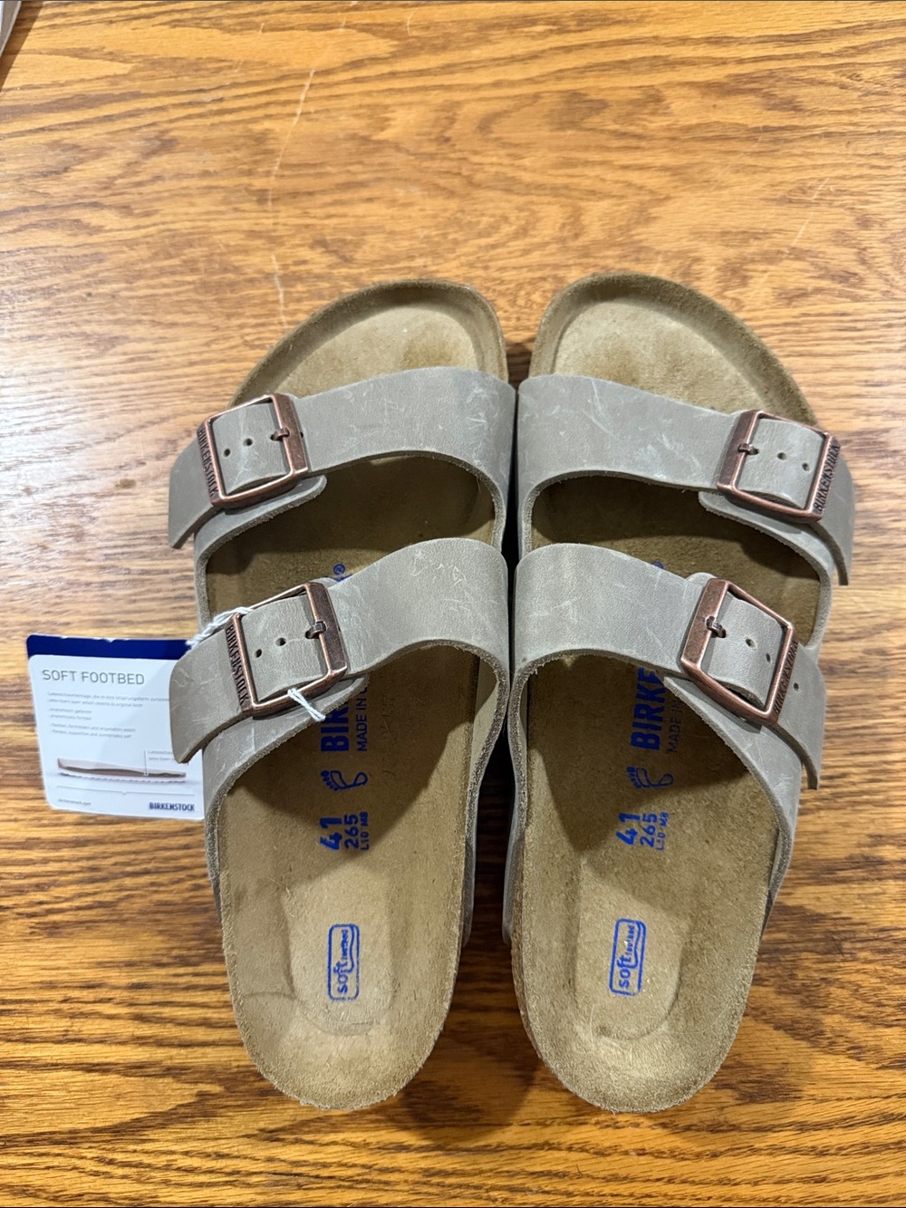 Birkenstock Kids Taupe Double-Buckle Soft Footbed Sandals